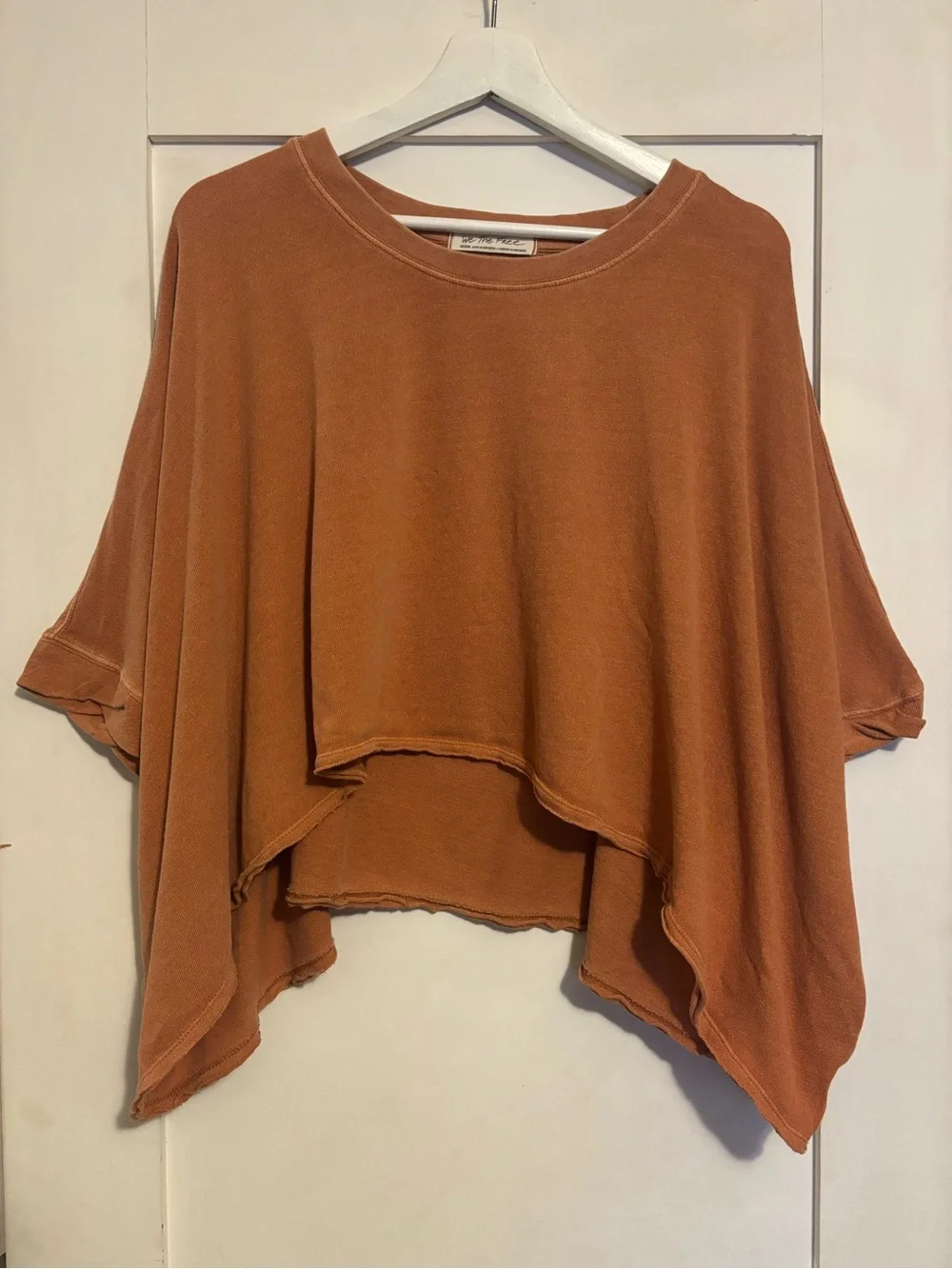 We The Free (Free People) | Terracotta Asymmetrical Cotton Handkerchief Hem Top